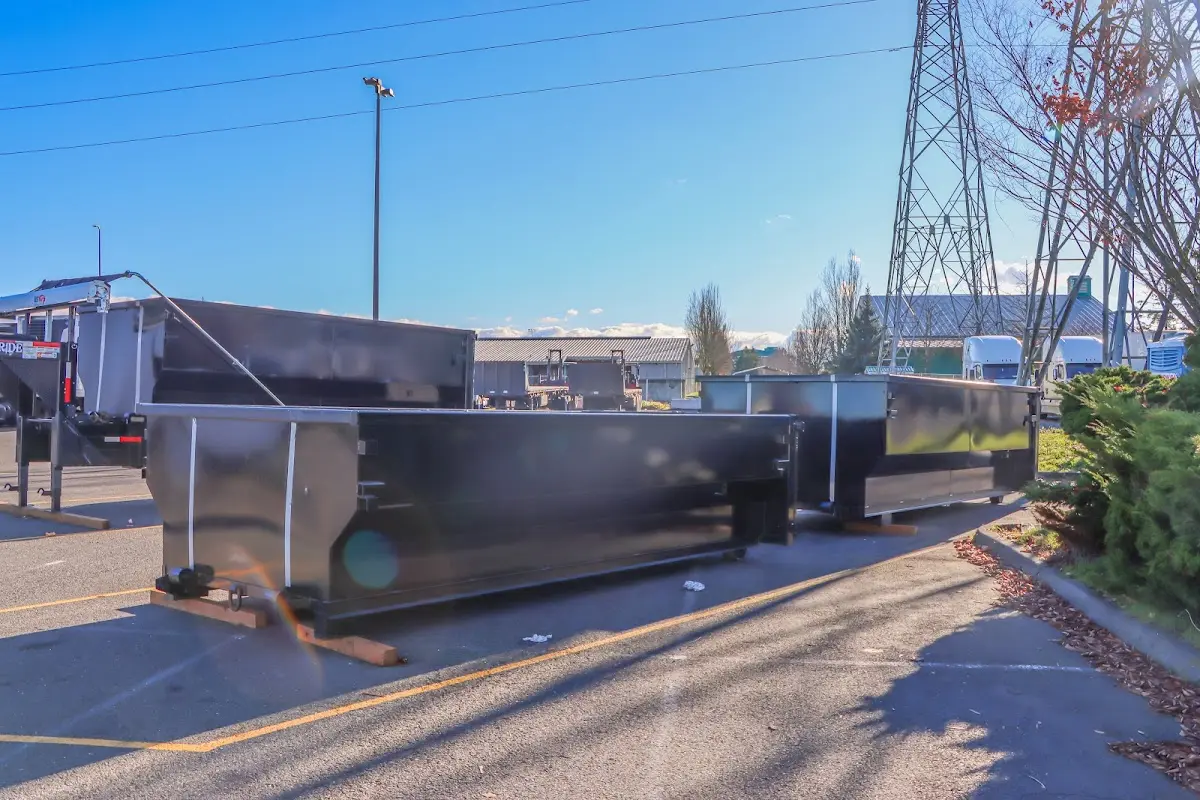 Roll-off dumpster ready for waste disposal at job site for Commercial Dumpster Rental in Putnam